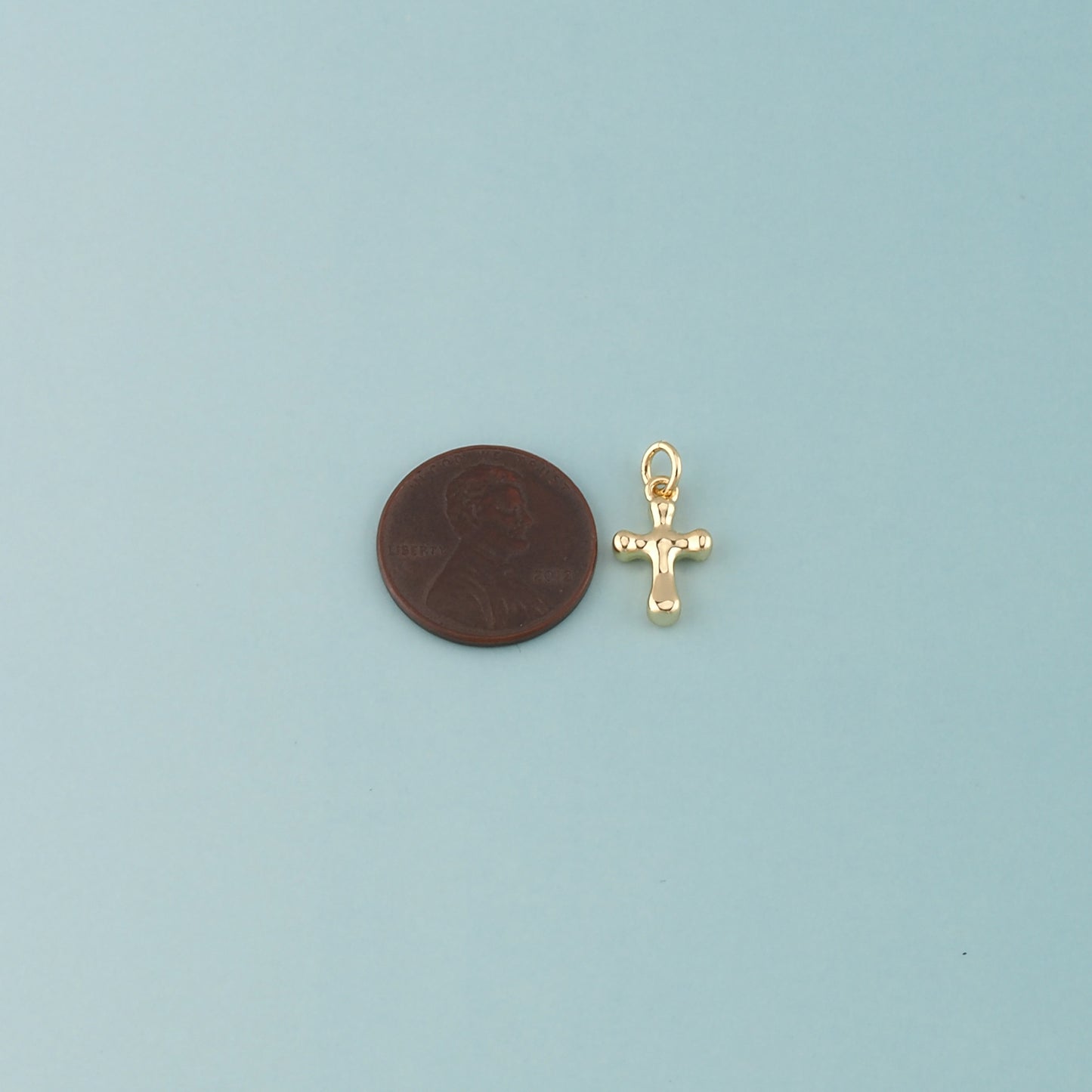 Gold Cross Charms,18K Gold Filled Cross Pendant,Religion Charm Bracelet Necklace for DIY Jewelry Making Supply