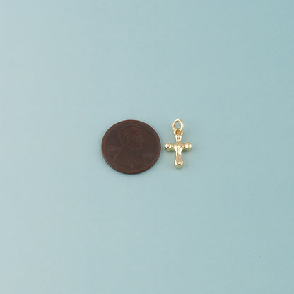Gold Cross Charms,18K Gold Filled Cross Pendant,Religion Charm Bracelet Necklace for DIY Jewelry Making Supply