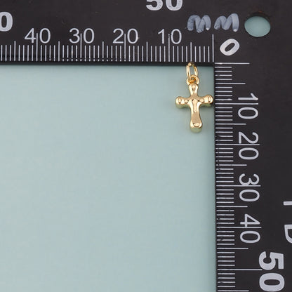 Gold Cross Charms,18K Gold Filled Cross Pendant,Religion Charm Bracelet Necklace for DIY Jewelry Making Supply