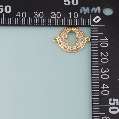 18K Gold Filled Hamsa Connector,CZ Micro Pave Hamsa Charm Necklace for DIY Jewelry Making Supply