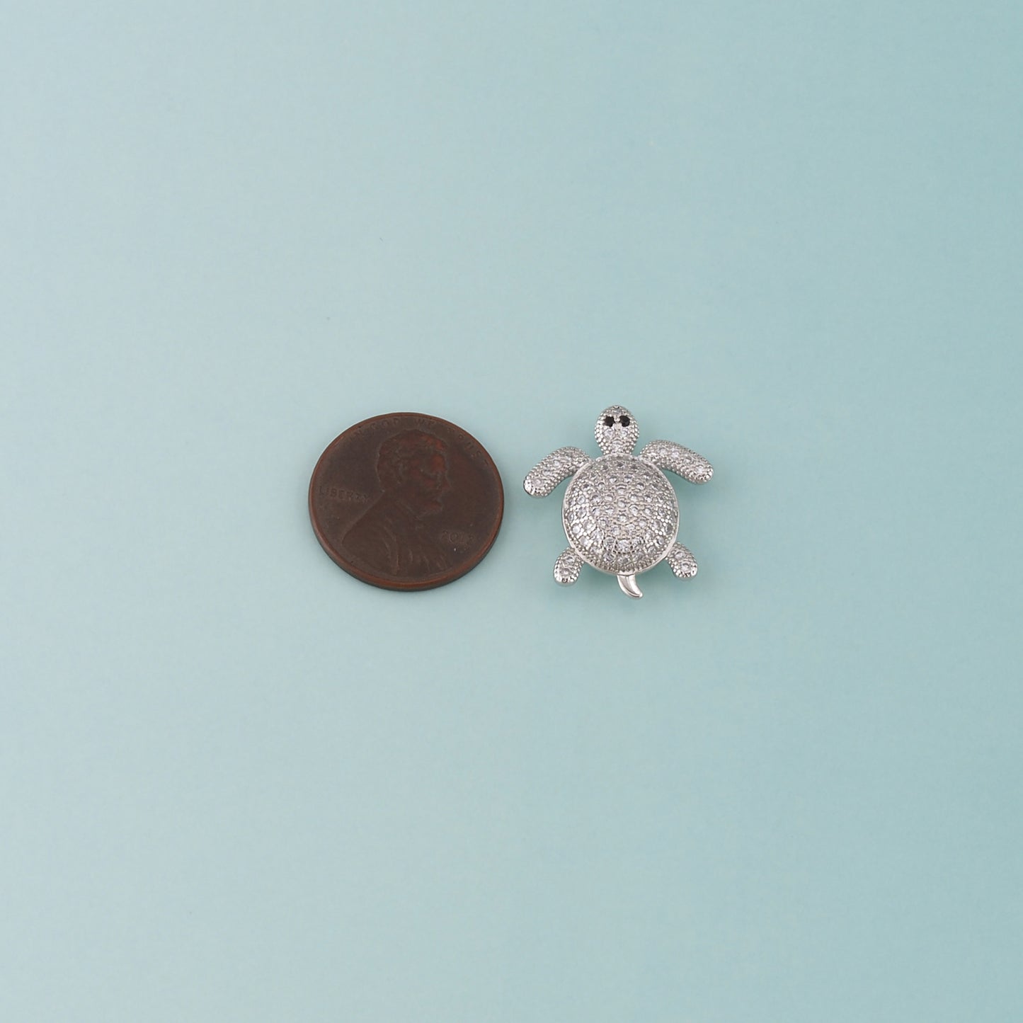 Gold Ocean Charms,18K Gold Filled Turtle Pendant,CZ Micro Pave Turtle Charm Bracelet Necklace for DIY Jewelry Making Supply