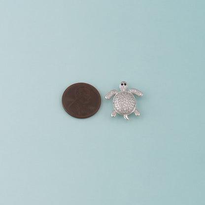 Gold Ocean Charms,18K Gold Filled Turtle Pendant,CZ Micro Pave Turtle Charm Bracelet Necklace for DIY Jewelry Making Supply