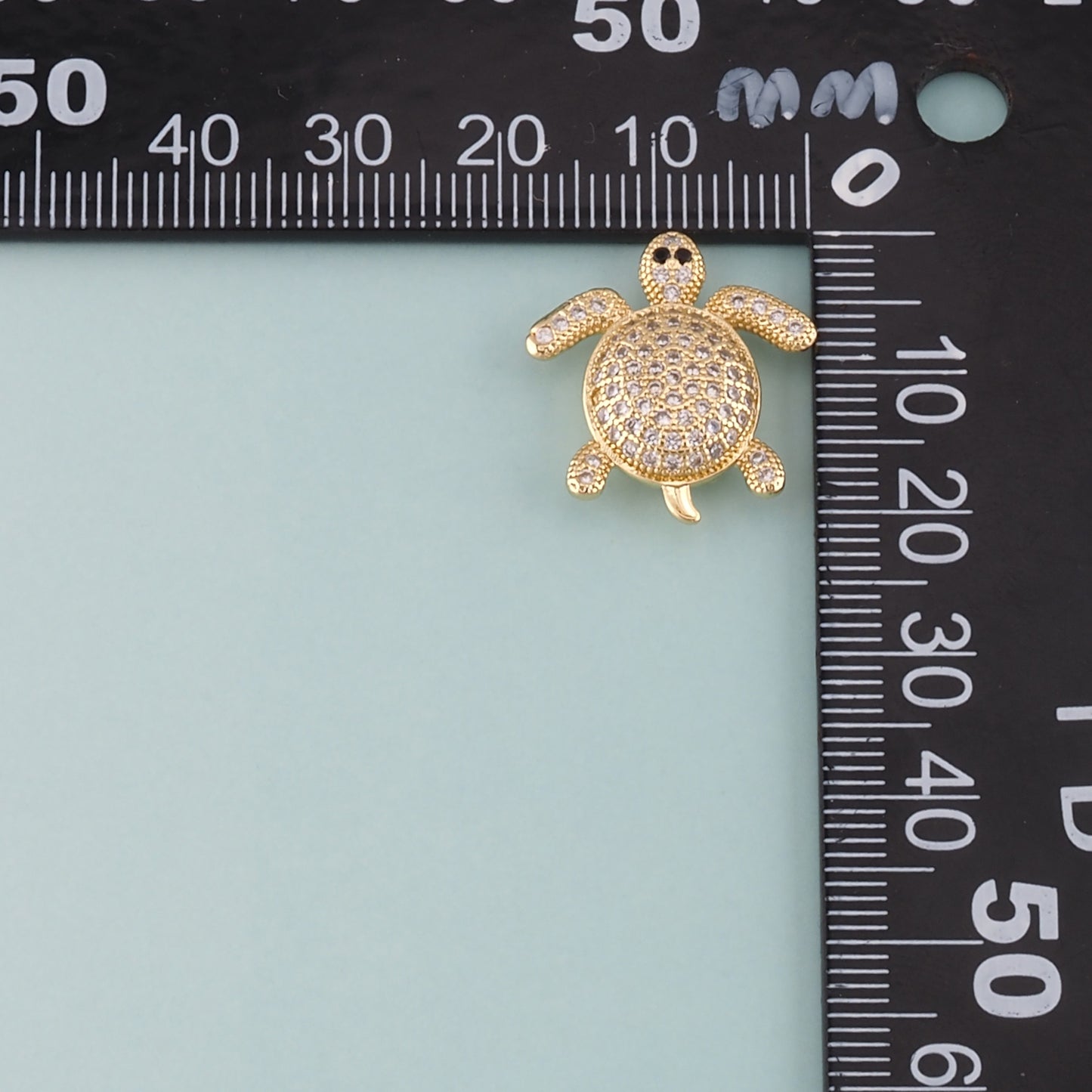Gold Ocean Charms,18K Gold Filled Turtle Pendant,CZ Micro Pave Turtle Charm Bracelet Necklace for DIY Jewelry Making Supply