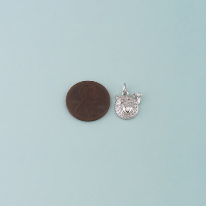 18K Gold Filled Lucky Cat Pendant,CZ Micro Pave Lucky Cat Charm Bracelet Necklace for DIY Jewelry Making Supply