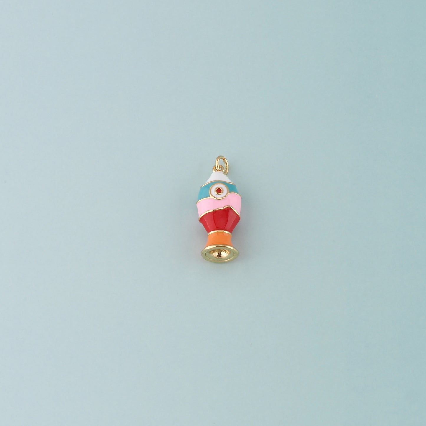 Gold Fish Charms,18K Gold Filled Fish Pendant,Enamel Ocean Charm Bracelet Necklace for DIY Jewelry Making Supply
