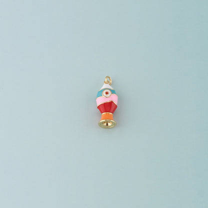 Gold Fish Charms,18K Gold Filled Fish Pendant,Enamel Ocean Charm Bracelet Necklace for DIY Jewelry Making Supply