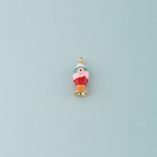 Gold Fish Charms,18K Gold Filled Fish Pendant,Enamel Ocean Charm Bracelet Necklace for DIY Jewelry Making Supply