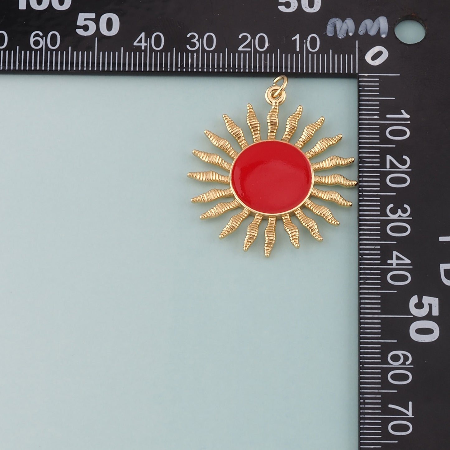 Gold Sun Charms,18K Gold Filled Sun Pendant,Enamel Celestial Charm Bracelet Necklace for DIY Jewelry Making Supply