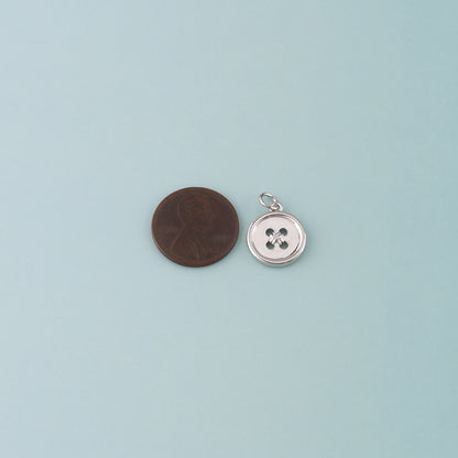 18K Gold Filled Buttons Pendant,Dainty Buttons Charm Bracelet Necklace for DIY Jewelry Making Supply
