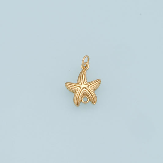 Gold Starfish Connector Charms,18K Gold Filled Starfish Pendant,Starfish Charm Bracelet Necklace for DIY Jewelry Making Supply