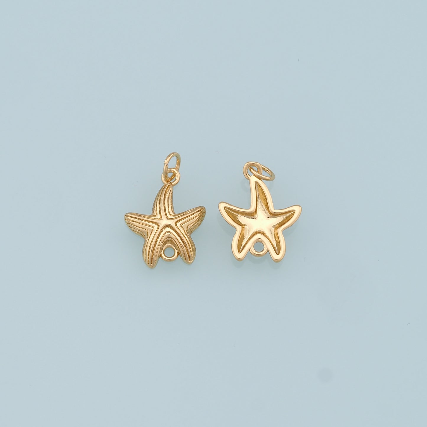 Gold Starfish Connector Charms,18K Gold Filled Starfish Pendant,Starfish Charm Bracelet Necklace for DIY Jewelry Making Supply