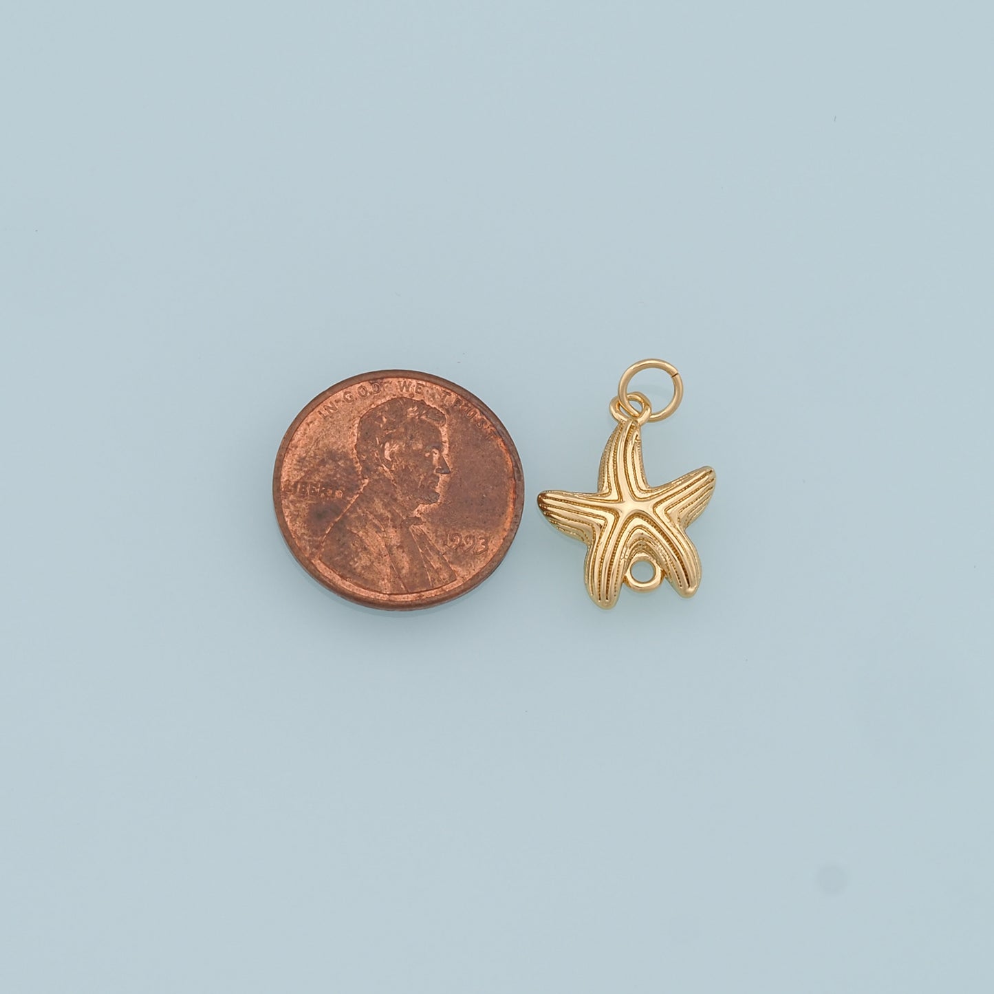 Gold Starfish Connector Charms,18K Gold Filled Starfish Pendant,Starfish Charm Bracelet Necklace for DIY Jewelry Making Supply