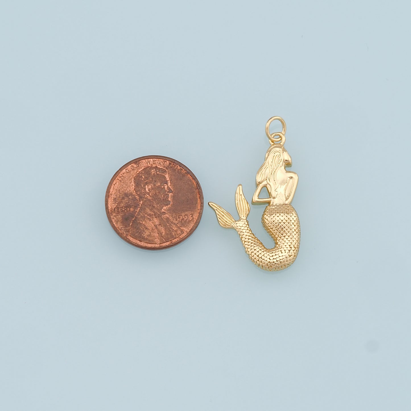 Gold Mermaid Charms,18K Gold Filled Mermaid Pendant,Dainty Mermaid Tail Charm Bracelet Necklace for DIY Jewelry Making Supply