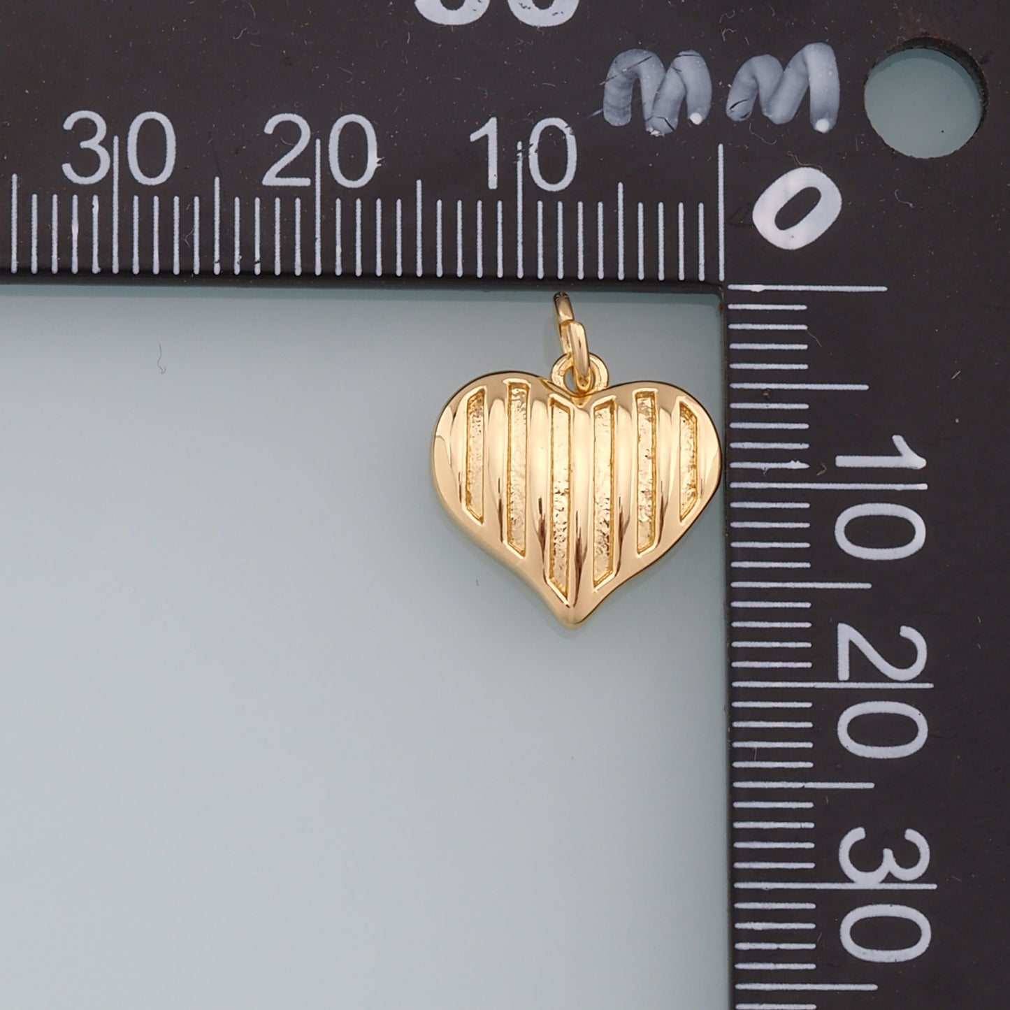 18K Gold Filled Heart Pendant,Dainty Heart Charm Bracelet Necklace for DIY Jewelry Making Supply