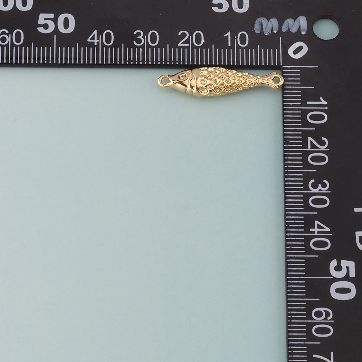 Gold Fish Connector,18K Gold Filled Fish Pendant,Ocean Charm Bracelet Necklace for DIY Jewelry Making Supply