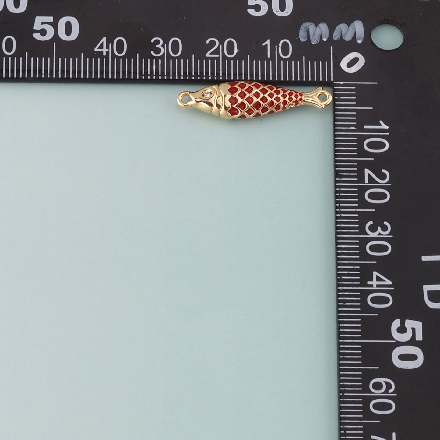 Gold Fish Connector,18K Gold Filled Fish Pendant,Enamel Ocean Charm Bracelet Necklace for DIY Jewelry Making Supply