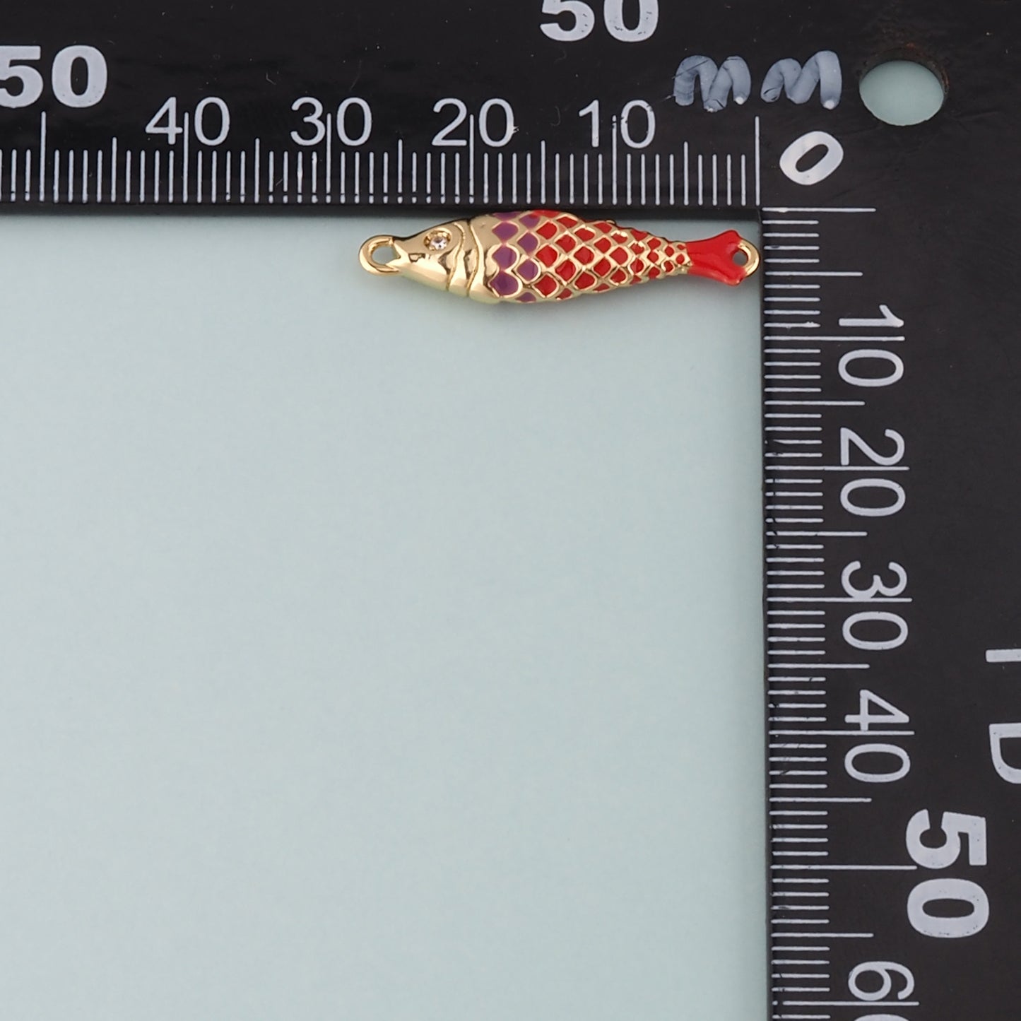 Gold Fish Connector,18K Gold Filled Fish Pendant,Enamel Ocean Charm Bracelet Necklace for DIY Jewelry Making Supply