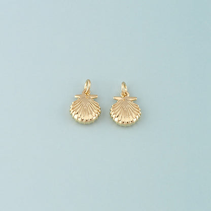 Gold Shell Charm,18K Gold Filled Shell Conch Pendant,Starfish Charm Bracelet Necklace for DIY Jewelry Making Supply
