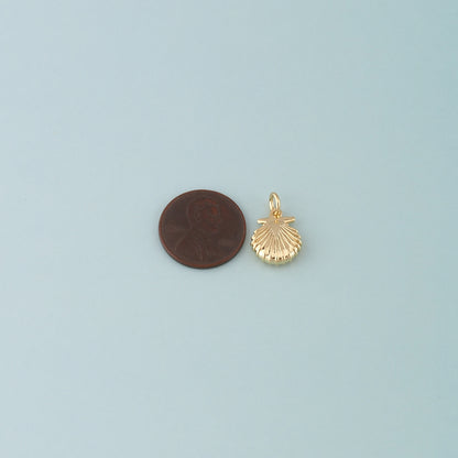 Gold Shell Charm,18K Gold Filled Shell Conch Pendant,Starfish Charm Bracelet Necklace for DIY Jewelry Making Supply