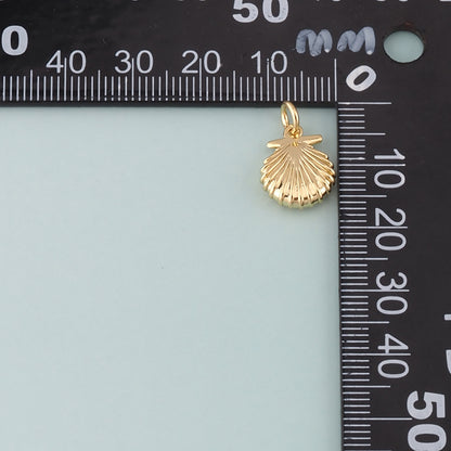 Gold Shell Charm,18K Gold Filled Shell Conch Pendant,Starfish Charm Bracelet Necklace for DIY Jewelry Making Supply