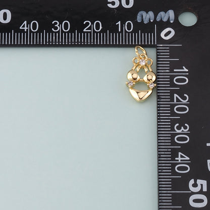 18K Gold Filled Bikini Pendant,CZ Micro Pave Bikini Charm Bracelet Necklace for DIY Jewelry Making Supply
