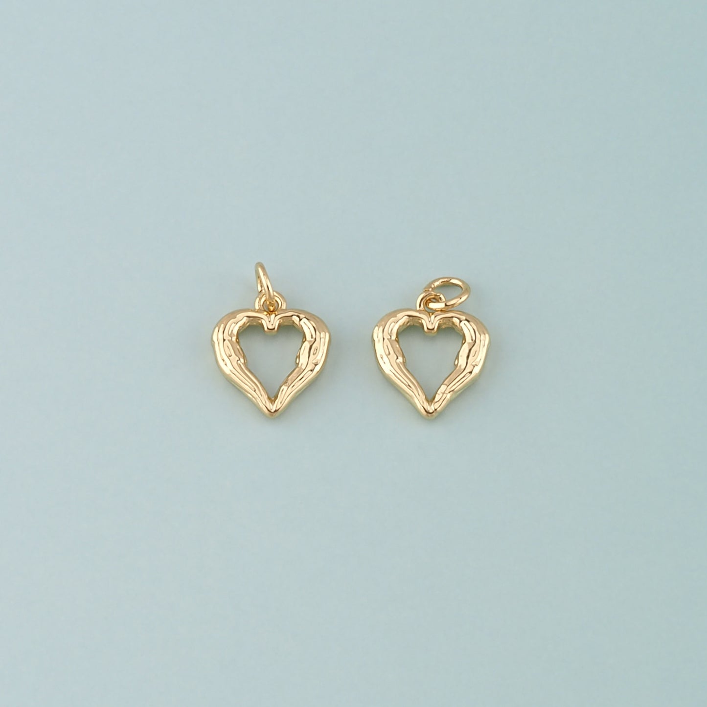 Gold Heart Charms,18K Gold Filled Heart Pendant,CZ Micro Pave Bow Charm Bracelet Necklace for DIY Jewelry Making Supply