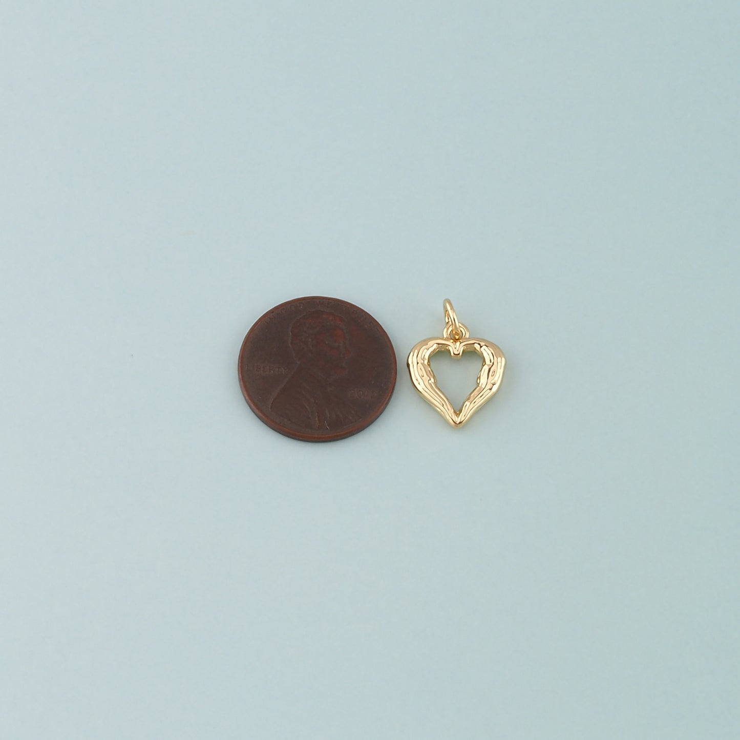 Gold Heart Charms,18K Gold Filled Heart Pendant,CZ Micro Pave Bow Charm Bracelet Necklace for DIY Jewelry Making Supply