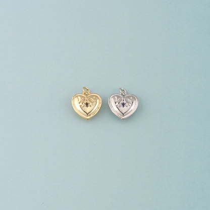 Gold Heart Charms,18K Gold Filled Heart Pendant,Heart Charm Bracelet Necklace for DIY Jewelry Making Supply