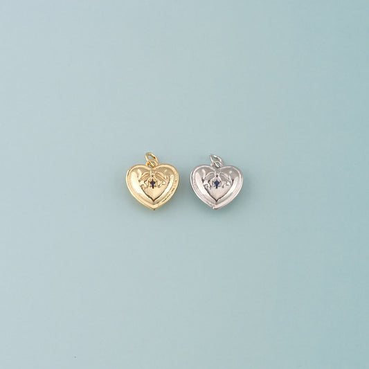 Gold Heart Charms,18K Gold Filled Heart Pendant,Heart Charm Bracelet Necklace for DIY Jewelry Making Supply