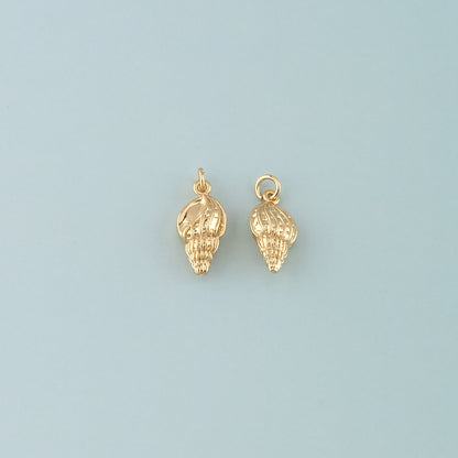 Gold Conch Charms,18K Gold Filled Shell Pendant,Conch Shell Charm Bracelet Necklace for DIY Jewelry Making Supply