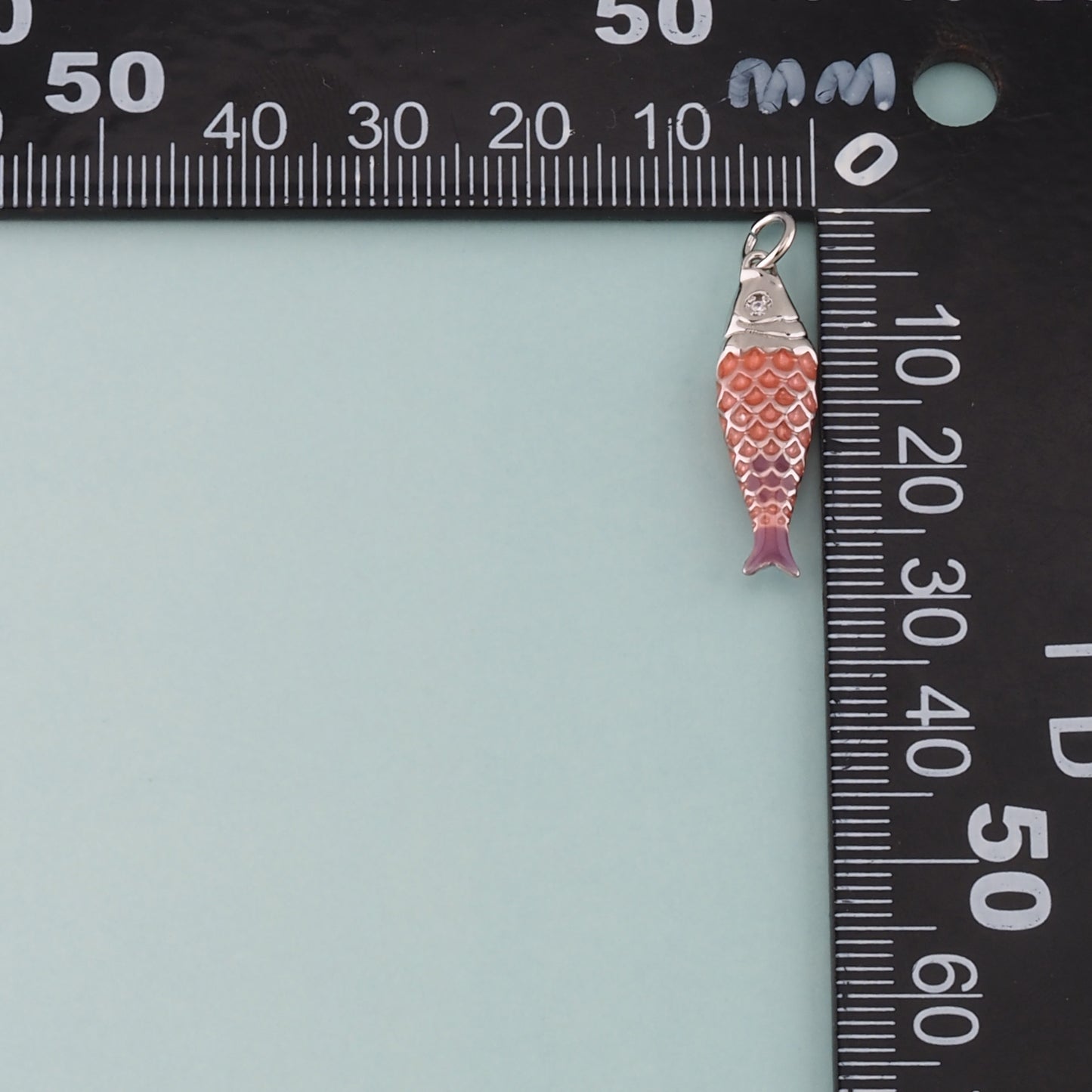 Silver Fish Pendant,Enamel Ocean Charm Bracelet Necklace for DIY Jewelry Making Supply
