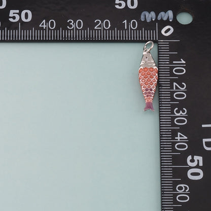 Silver Fish Pendant,Enamel Ocean Charm Bracelet Necklace for DIY Jewelry Making Supply