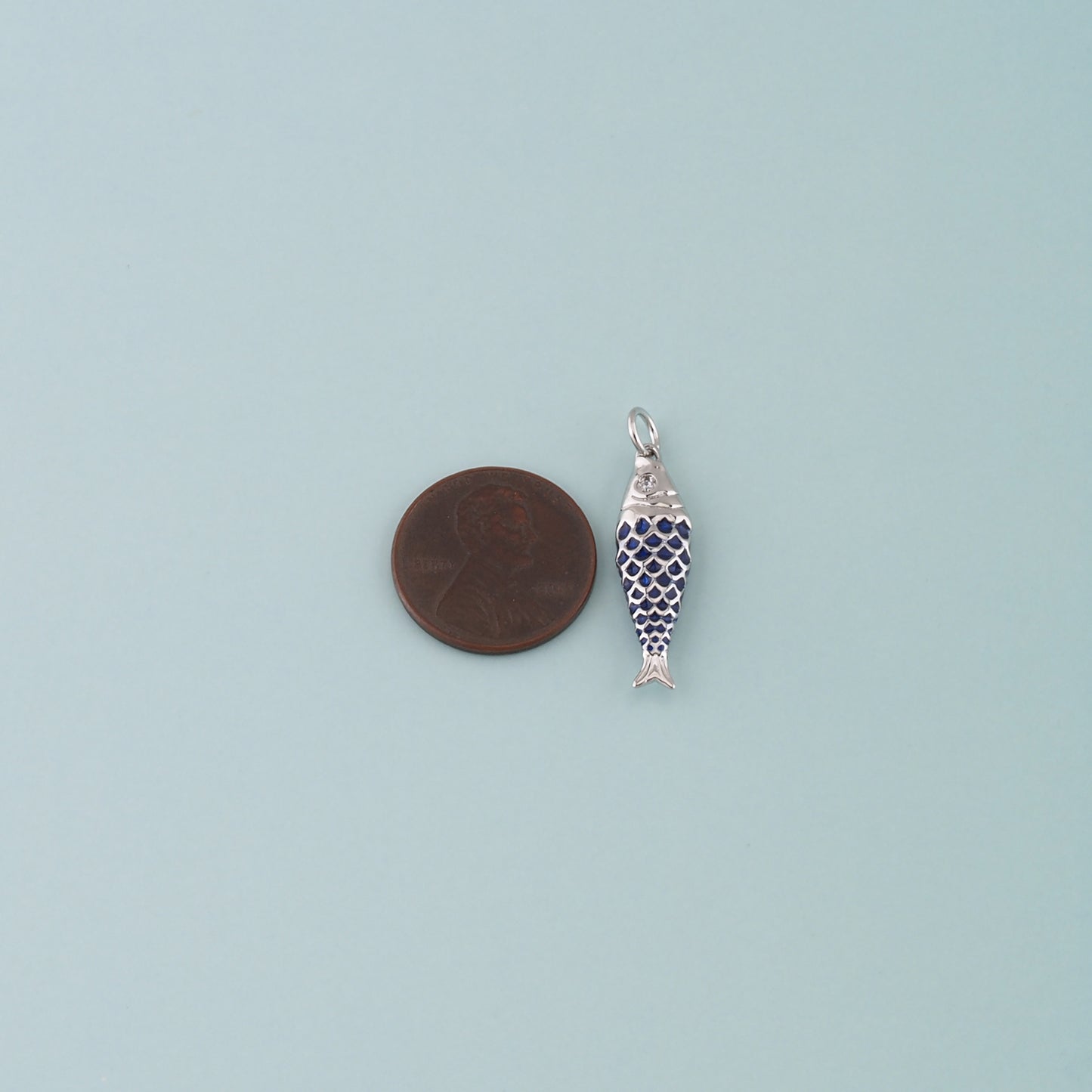 Silver Fish Pendant,Enamel Ocean Charm Bracelet Necklace for DIY Jewelry Making Supply