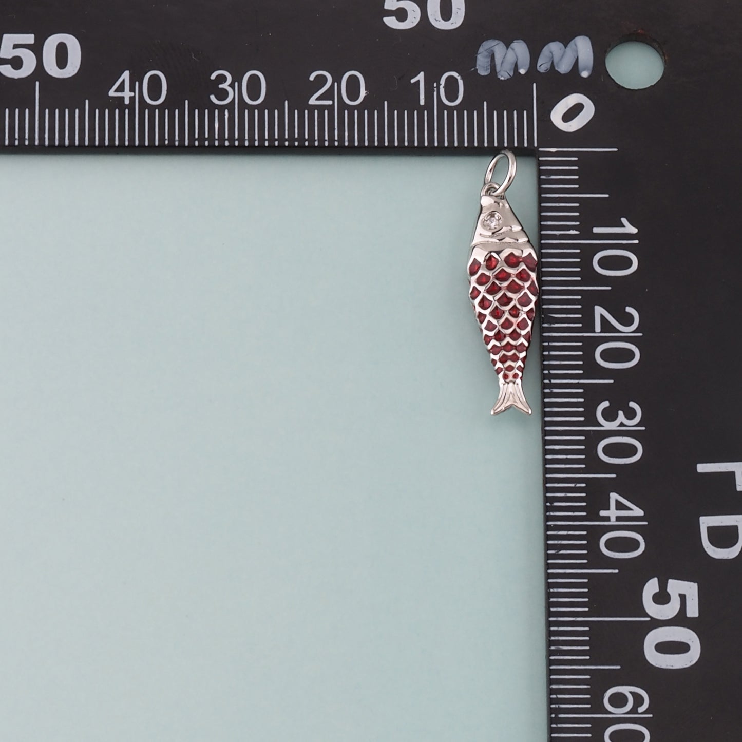 Silver Fish Pendant,Enamel Ocean Charm Bracelet Necklace for DIY Jewelry Making Supply