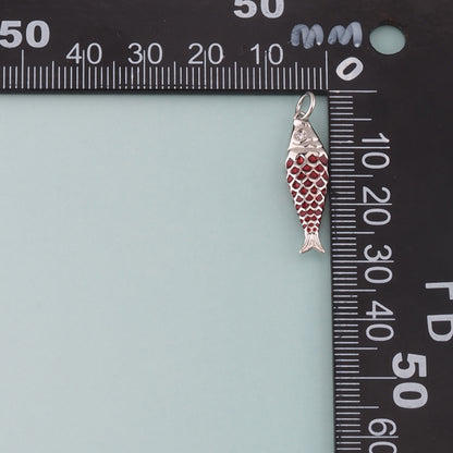 Silver Fish Pendant,Enamel Ocean Charm Bracelet Necklace for DIY Jewelry Making Supply