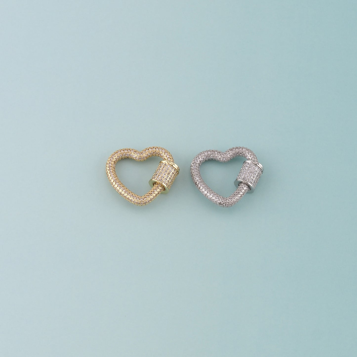 18K Gold Filled Heart Carabiner Clasp,Buckle Clasp,Carabiner Screw Clasp,Turnbuckle for DIY Jewelry