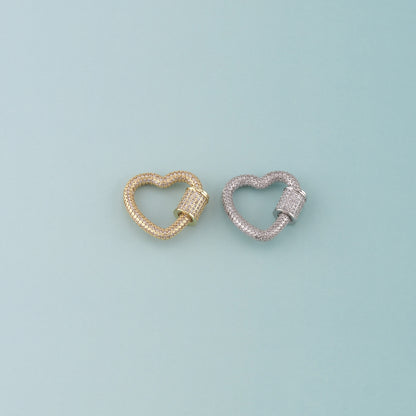 18K Gold Filled Heart Carabiner Clasp,Buckle Clasp,Carabiner Screw Clasp,Turnbuckle for DIY Jewelry
