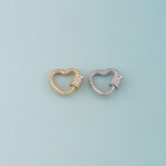 18K Gold Filled Heart Carabiner Clasp,Buckle Clasp,Carabiner Screw Clasp,Turnbuckle for DIY Jewelry