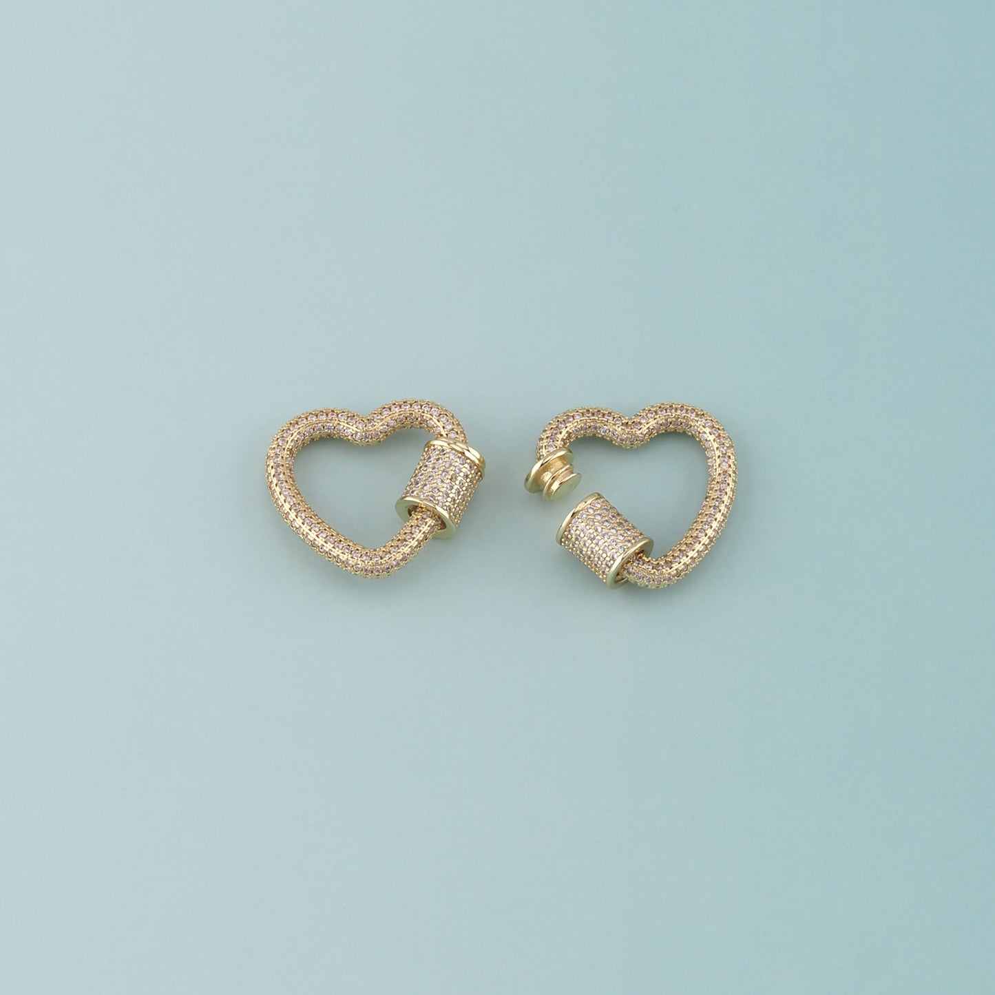 18K Gold Filled Heart Carabiner Clasp,Buckle Clasp,Carabiner Screw Clasp,Turnbuckle for DIY Jewelry