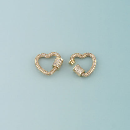18K Gold Filled Heart Carabiner Clasp,Buckle Clasp,Carabiner Screw Clasp,Turnbuckle for DIY Jewelry