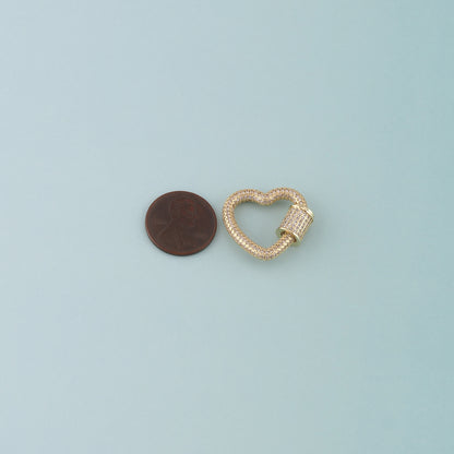 18K Gold Filled Heart Carabiner Clasp,Buckle Clasp,Carabiner Screw Clasp,Turnbuckle for DIY Jewelry