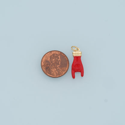 18K Gold Filled Gesture Pendant,Enamel Hand Gesture Charm Necklace for DIY Jewelry Making Supply