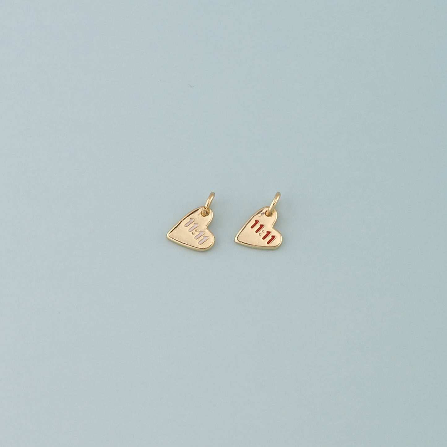 Gold Angel Numbers Charms,18K Gold Filled 11:11 Pendant,Enamel Angel Numbers Charm Bracelet Necklace for DIY Jewelry Making Supply