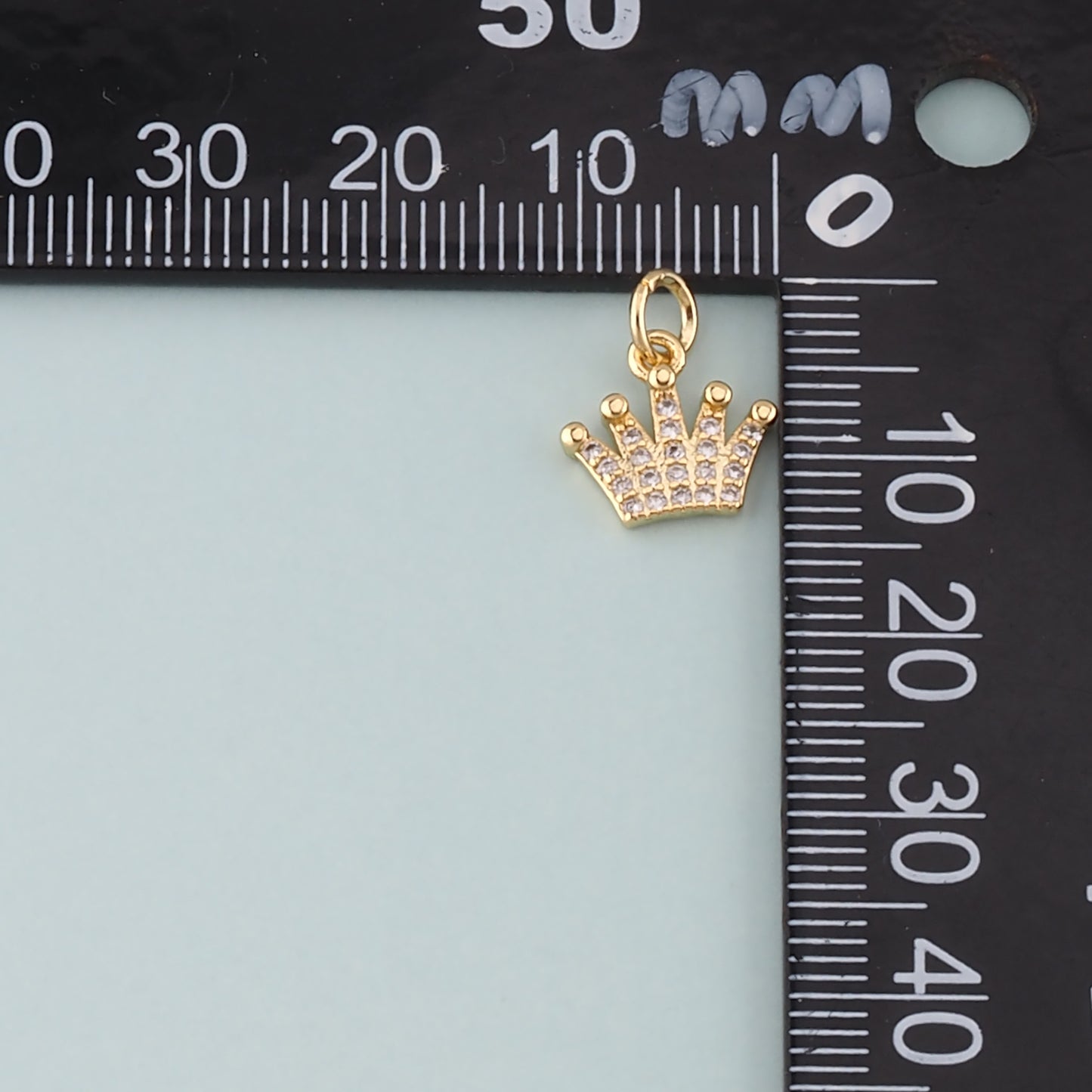 18K Gold Filled Crown Pendant,CZ Micro Pave Crown Charm Bracelet Necklace for DIY Jewelry Making Supply
