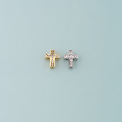 Gold Cross Spacer Beads Charms,18K Gold Filled Cross Bracelet Necklace for DIY Jewelry Making Supply