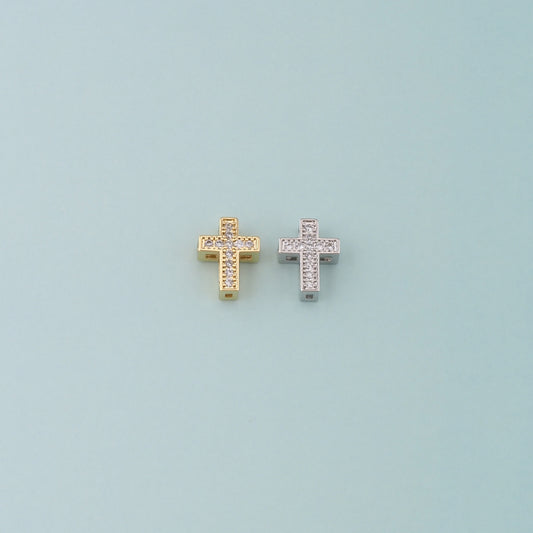 Gold Cross Spacer Beads Charms,18K Gold Filled Cross Bracelet Necklace for DIY Jewelry Making Supply