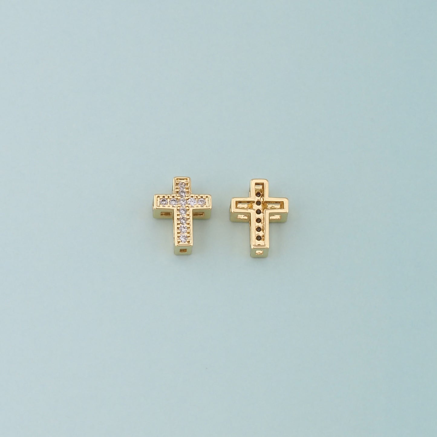 Gold Cross Spacer Beads Charms,18K Gold Filled Cross Bracelet Necklace for DIY Jewelry Making Supply