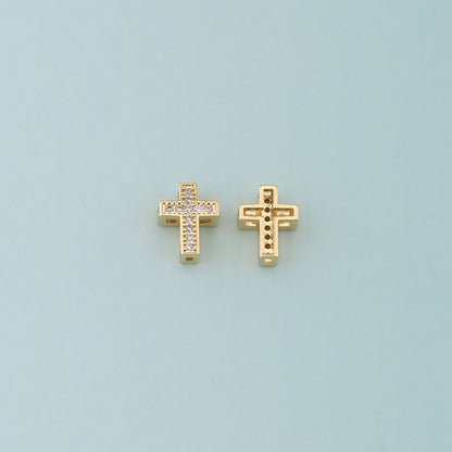 Gold Cross Spacer Beads Charms,18K Gold Filled Cross Bracelet Necklace for DIY Jewelry Making Supply