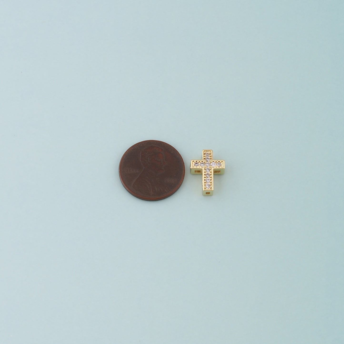 Gold Cross Spacer Beads Charms,18K Gold Filled Cross Bracelet Necklace for DIY Jewelry Making Supply