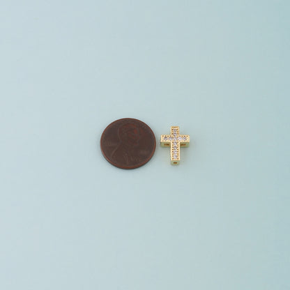 Gold Cross Spacer Beads Charms,18K Gold Filled Cross Bracelet Necklace for DIY Jewelry Making Supply